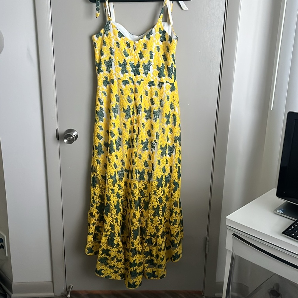 Dress the Population Yellow and Black Spaghetti Strap Maxi Sundress